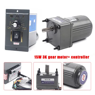 Gear Motor Electric Motor Reducer Speed Variable Controller 450RPM Single-phase • $56.05
