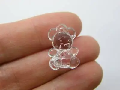 £7.34 • Buy 50 Teddy Bear Pendants Faceted Transparent Clear Acrylic P729