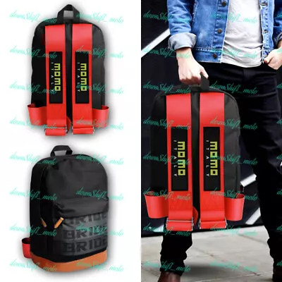 MOMO Red Racing Harness Adjustable Shoulder Straps JDM Bride Racing Backpack • $35.88