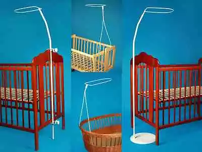 Holder For Baby Cot Drape Canopy Mosquito Rod Bar Clamp Pole Moses Basket • £14.99