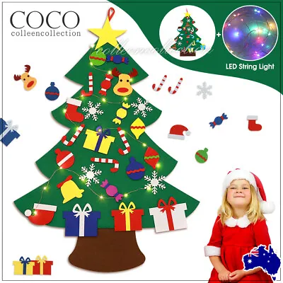 Felt Christmas Tree Set DIY With Removable Ornaments Xmas Hand Craft Decorations • $19.95
