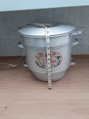 Antique Aluminium Jam Making Pot Complete • £40