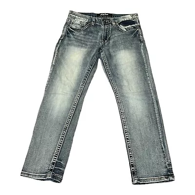 True Luck Men Straight Fit Jeans Size 30x30 Stone Wash Measures 30x27.5 • $27.85
