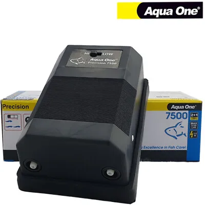 $28.20 • Buy Aqua One Precision 7500 Twin Outlet Air Pump Aquarium Water Fish Tank Oxygen