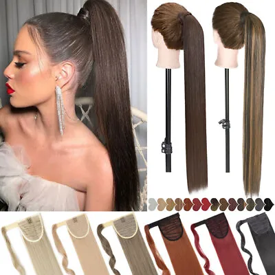 $14.59 • Buy Real Thick As Human Hair Wrap Around Ponytail Fake Pony Tail Clip In Extensions