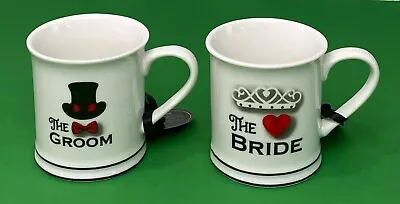 Home Essentials  The Mr.  &  The Mrs.  Bride & Groom 12 Oz Coffee Mugs Set Of 2 • $17.95