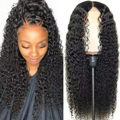 AA Hair Front Wig Womens Brazilian Human Long Curly Lace Wavy Hair Wigs US • $9.25