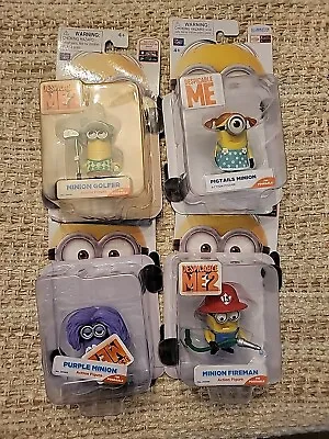 Minions Despicable Me Golfer Pigtails Purple Fireman Minion Figures Set Of 4 • $41.99