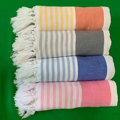 $7.56 • Buy Turkish Beach Towel Oversized, Bath Pool Travel Spa Towels, Sand Free Quick Dry