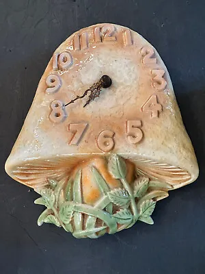 Vintage 1970's Retro MUSHROOM Ceramic Wall Clock Hobbyist Piece Awesome!! • $23.99