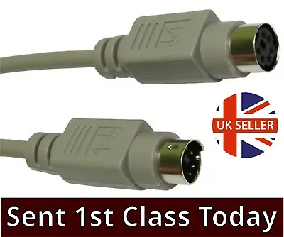 PS2 Extension Lead Keyboard Mouse Cable 6 Pin Mini Din Male/Female 2m 3m 5m 10m • £4.69