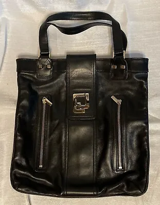 Charles Jourdan Paris Bag Purse - Black Leather - 12”x12” • $39.99