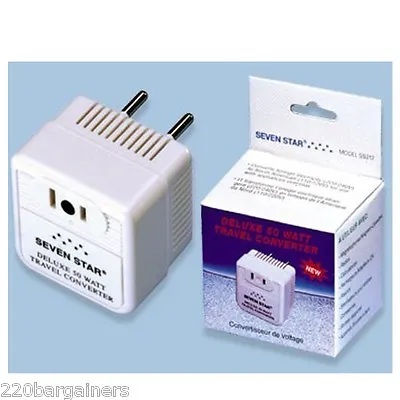 50 Watts Deluxe Voltage Converter 220 Volt Down To 110 Volts Travel Adapter • $4.70