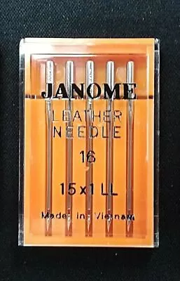 Janome Leather Point Needles Size 16  To Fit All Standard Sewing Machine   • £6.69