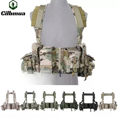 Tactical Chest Rig Adjustable Vest For Hunting Magazine Pouch New CS Game Combat • $151.94