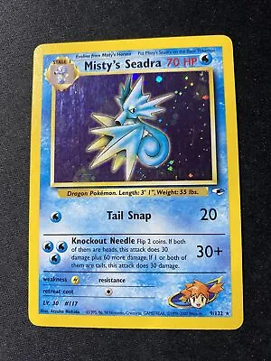 Misty's Seadra - Prelease - Gym Heroes 9/132 - Holo - Pokemon Card - MP • $8.97