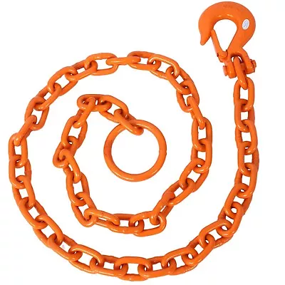 Log Grubber Tugger Chain 3/8  X 6' Long Chain W/ Extra Large Safety Spring Hook • $52.71