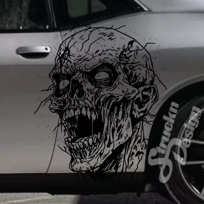 Skull Zombie Grunge Side Hood Decal Car Truck Vehicle Graphic Tailgate Pickup • $427.07