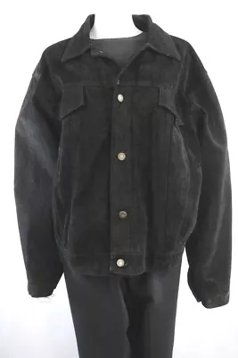 B & S Womans (or Mens) Black Suede Leather Jacket XL  • $24.89