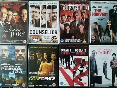 Oceans 11/12/13/Confidence/Runaway Jury/The Ice Harvest/Matchstick Men + Dvds • £6