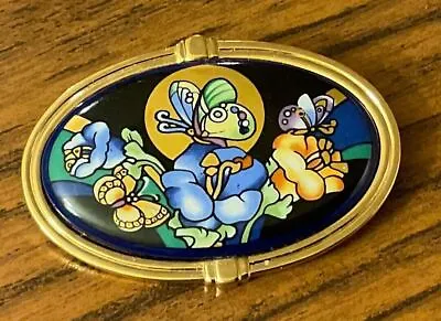 MICHAELA FREY Team Flowers & Butterfly Gold Tone Brooch Pin Austria • $129.99