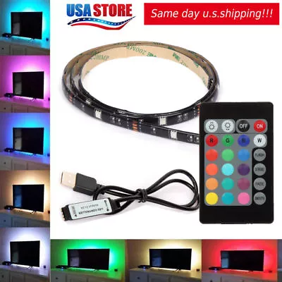 USB Powered Computer TV Backlight Kit RGB 5050 LED Light Strip Colour Change • $7.25
