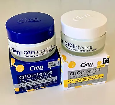 CIEN Q10 ANTI-WRINKLE DAY & NIGHT FACE 2x50ml All Skin Types DUO PACK CREAM • $39.99