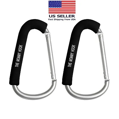 2pc The Mommy Stroller Hook Stroller Accessory Silver Carabiner Hanger Clip Hook • $2.99