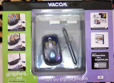 Wacom Graphire 4 USB Tablet Mouse Pen Holder 4x5 Digital Photo Edit Lowest Price • $30