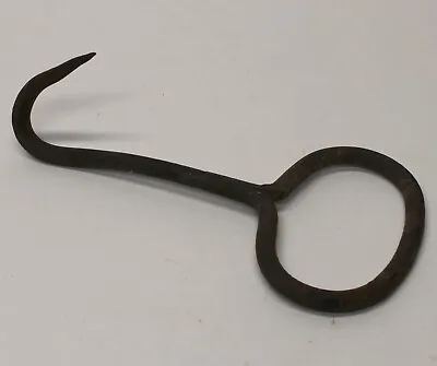 Vintage Antique Hay Straw Bale Hook Ice Meat Grapple Solid Iron Rustic Farm Tool • $15.95
