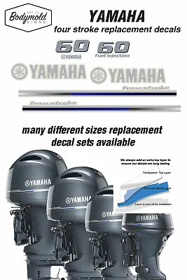 YAMAHA  60HP  Four Stroke 2013 Outboard Decals • $97.33