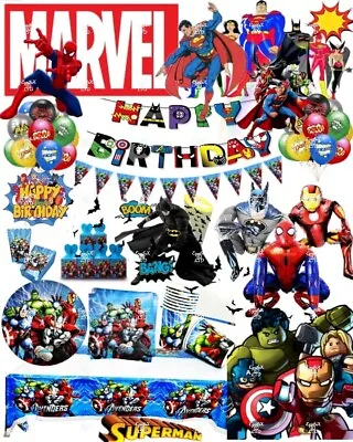 MARVEL MIGHTY AVENGERS Birthday Party Tableware Supplies Decorations & Balloons • £24.99