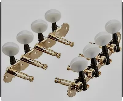 4 To A Side Gold Mandolin Machine Heads Tuners Tuning Peg Pearloid • $24.99