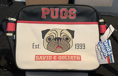 Retro Look Vinyl Shoulder PUG DOG Over The Shoulder Bag - David & Goliath • £10