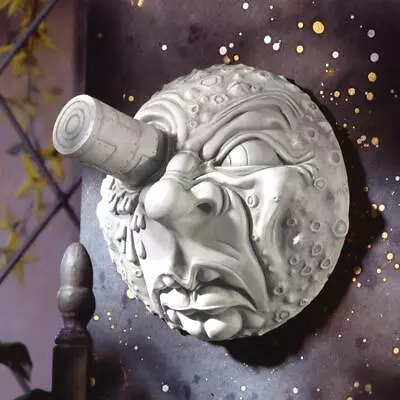 Jules Verne Inspired A Trip To The Moon Designer Resin Moon Wall Sculpture • $52.82