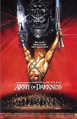 ARMY OF DARKNESS Movie Poster With Credits - Ash Evil Dead • $11.98