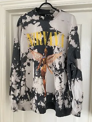 *** H&M Tie Dyed Nirvana Angel Oversized Sweatshirt Size SMALL *** • £21