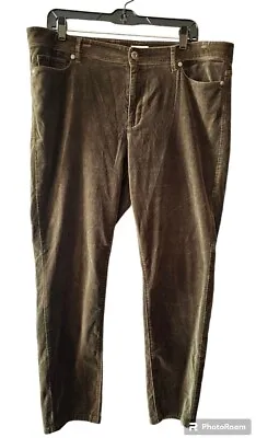 J. Jill Brown Velvet Pants Taper Leg.  Size 16 • $29.99