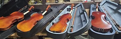 4 Used Full Size Violins With Bows And Cases • $51