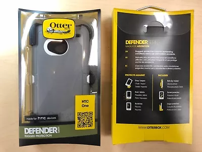 New OtterBox HTC ONE M7 Defender Case & Holster Gray W/ Belt Clip  77-26417 • $8.95