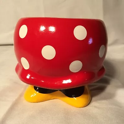 Disney Minnie Mouse Planter/Flower Pot 5.5” Red White Polka Dots Flower Pot. • $12.75