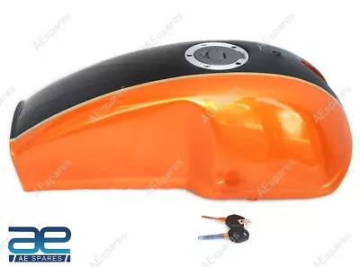 FOR BENELLI MOJAVE CAFE RACER 260 360 BLACK ORANGE FUEL TANK WITH CAP S2u • $280.13