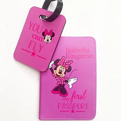 Personalised Passport Cover And Luggage Set - Minnie Mouse Design • £14