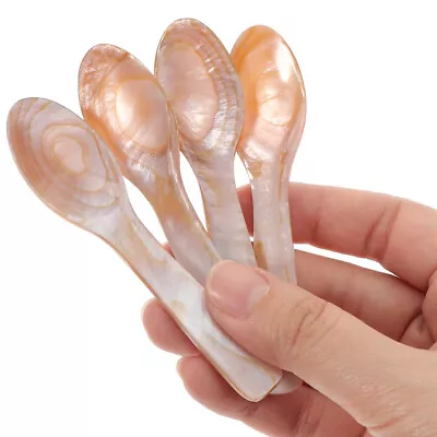 4Pcs Shell Shape Tea Spoon Natural Conch Shell Spoons For Coffee And Dessert • $10.25