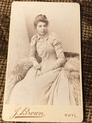 £3.20 • Buy Victorian CDV Photo Woman In Lacy Dress - Brown, Rhyl