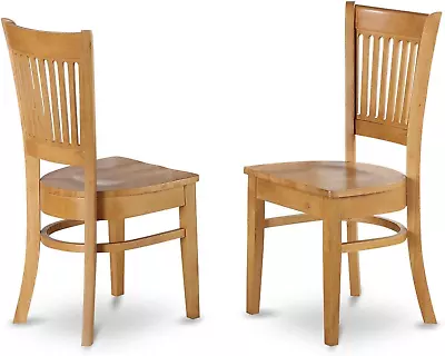 East West Furniture Vancouver Dining Room Chairs - Wooden Seat And Oak Solid Woo • $184.30