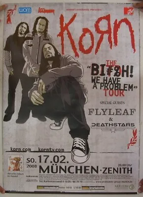 Korn Poster Bitch We Have Problem Tour Munchen Germany Zenith Feb 17 2008 Corn • $169.47