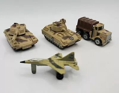 Lot Of 4 1980's Galoob Micro Machines! Military Tanks Cargo Truck & Fighter • $37