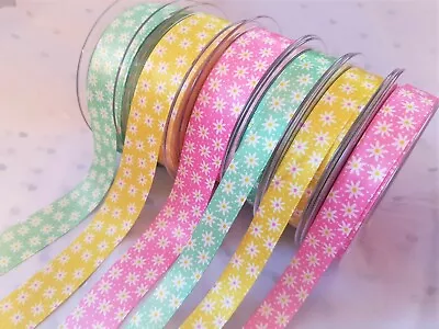 Berisfords DAISY CHAIN Spring Pink Lemon Green Easter -  Ribbon 15mm & 25mm • £1.90