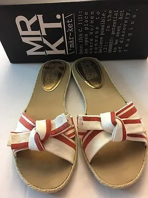 MRKT Market Faith Red Sandal Shoe NIB 7 Brand New In Box Flat Coral Cream Slide  • $99.99